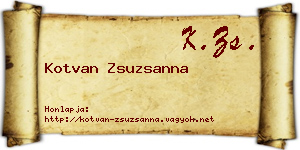 Kotvan Zsuzsanna névjegykártya